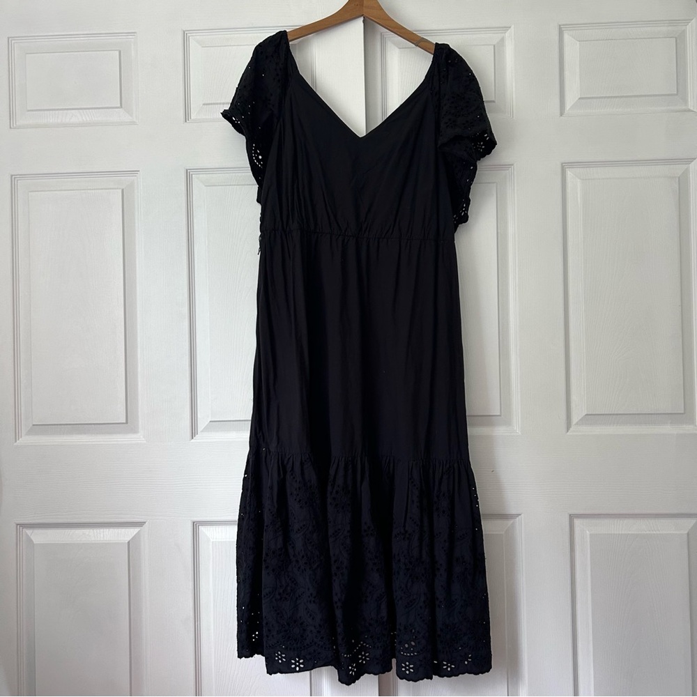 Eloquii Elegant Black Lace Trim Dress
